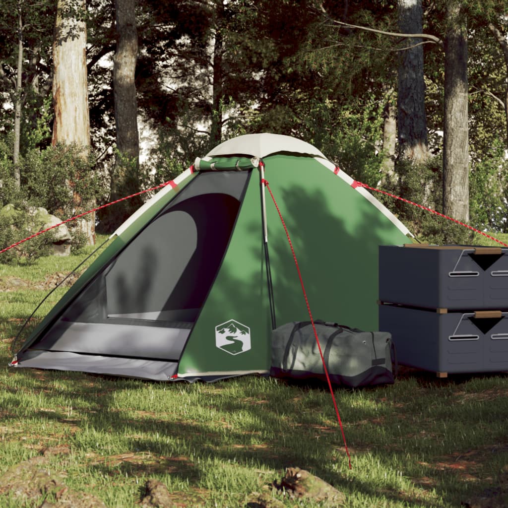 vidaXL Camping Tent Dome 2-Person Green Waterproof