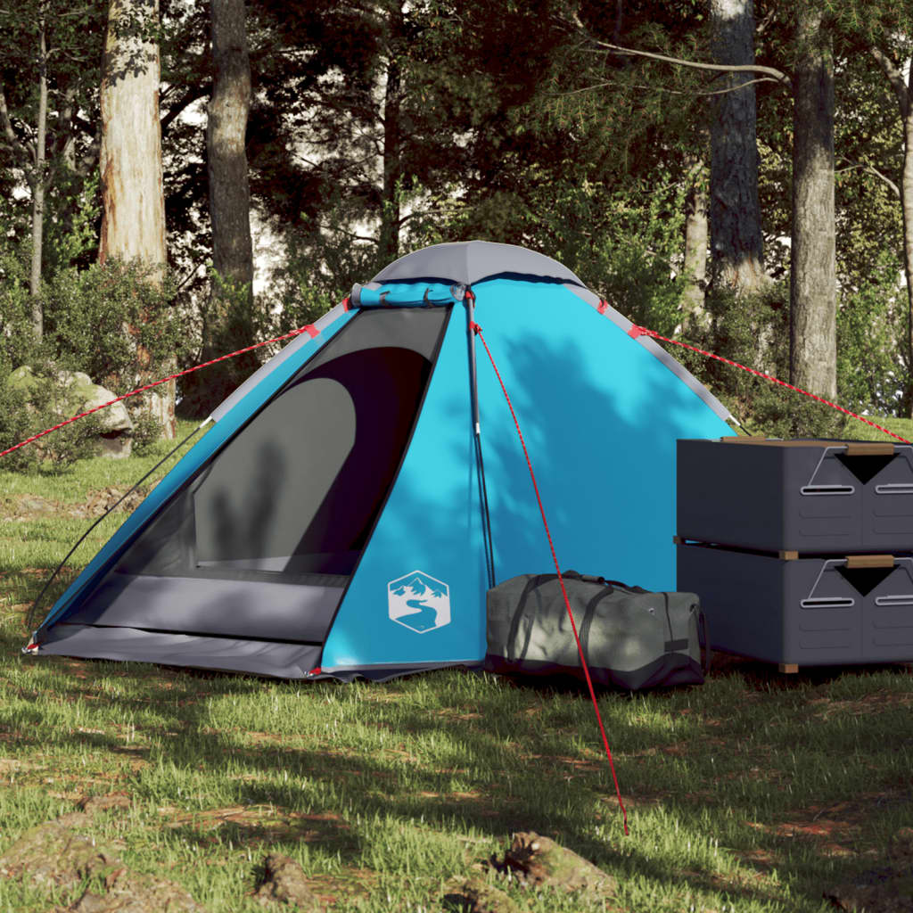 vidaXL Camping Tent Dome 2-Person Blue Waterproof