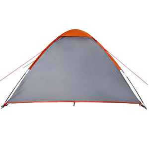 vidaXL Camping Tent Dome 4-Person Grey and Orange Waterproof