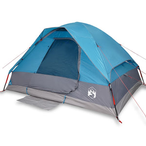 vidaXL Camping Tent Dome 4-Person Blue Waterproof