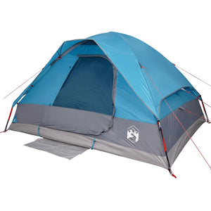 vidaXL Camping Tent Dome 4-Person Blue Waterproof