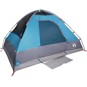 vidaXL Camping Tent Dome 4-Person Blue Waterproof