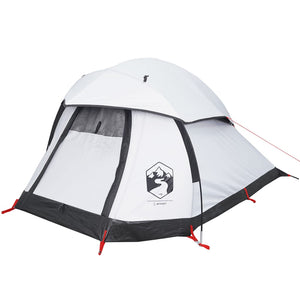 vidaXL Camping Tent Dome 1-Person White Blackout Fabric Waterproof