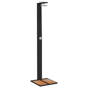 vidaXL Outdoor Shower Black 50x55x224 cm Poly Rattan and Acacia Wood