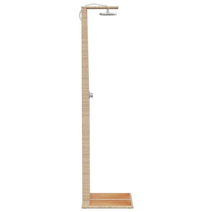 vidaXL Outdoor Shower Beige 50x55x224 cm Poly Rattan and Acacia Wood