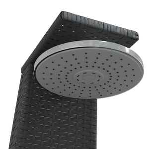 vidaXL Outdoor Shower Black 55x60x224 cm Poly Rattan and Acacia Wood