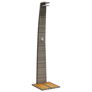 vidaXL Outdoor Shower Grey 55x60x224 cm Poly Rattan and Acacia Wood