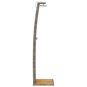 vidaXL Outdoor Shower Grey 55x60x224 cm Poly Rattan and Acacia Wood