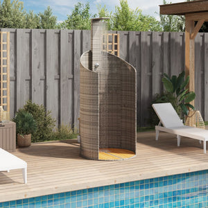 vidaXL Outdoor Shower Grey 100x100x241.5 cm Poly Rattan and Acacia Wood