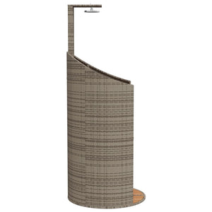 vidaXL Outdoor Shower Grey 100x100x241.5 cm Poly Rattan and Acacia Wood