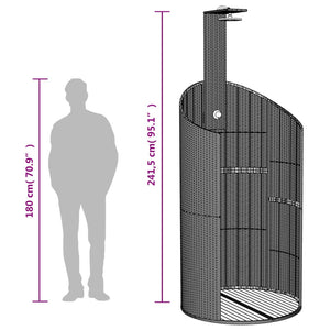 vidaXL Outdoor Shower Grey 100x100x241.5 cm Poly Rattan and Acacia Wood