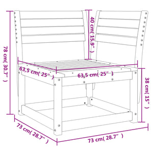 vidaXL Garden Sofa Corner 73x73x78 cm Solid Wood Pine