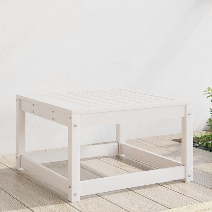 vidaXL Garden Footstool White Solid Wood Pine