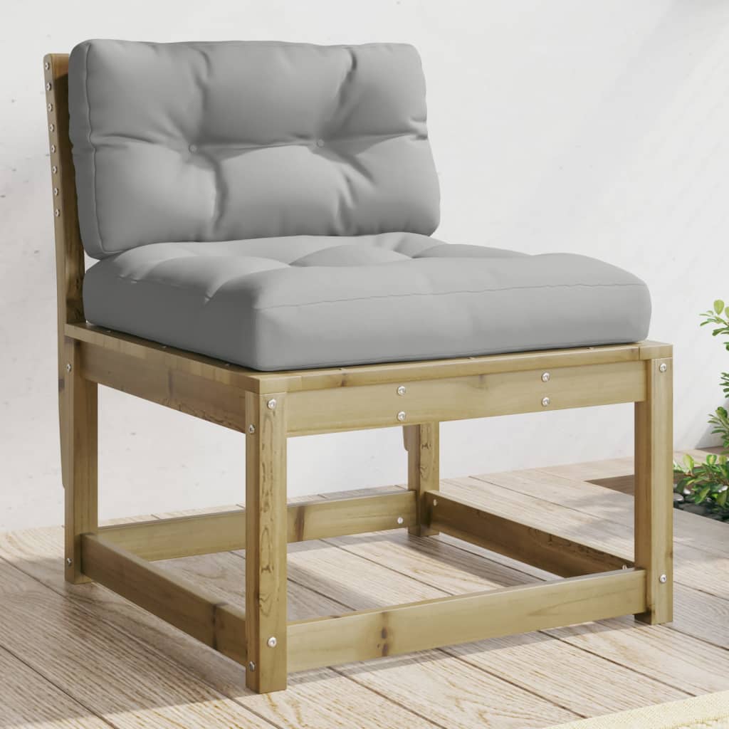 vidaXL Garden Sofa with Cushions Impregnated Wood Pine