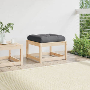 vidaXL Garden Footstool with Cushions Solid Wood Pine