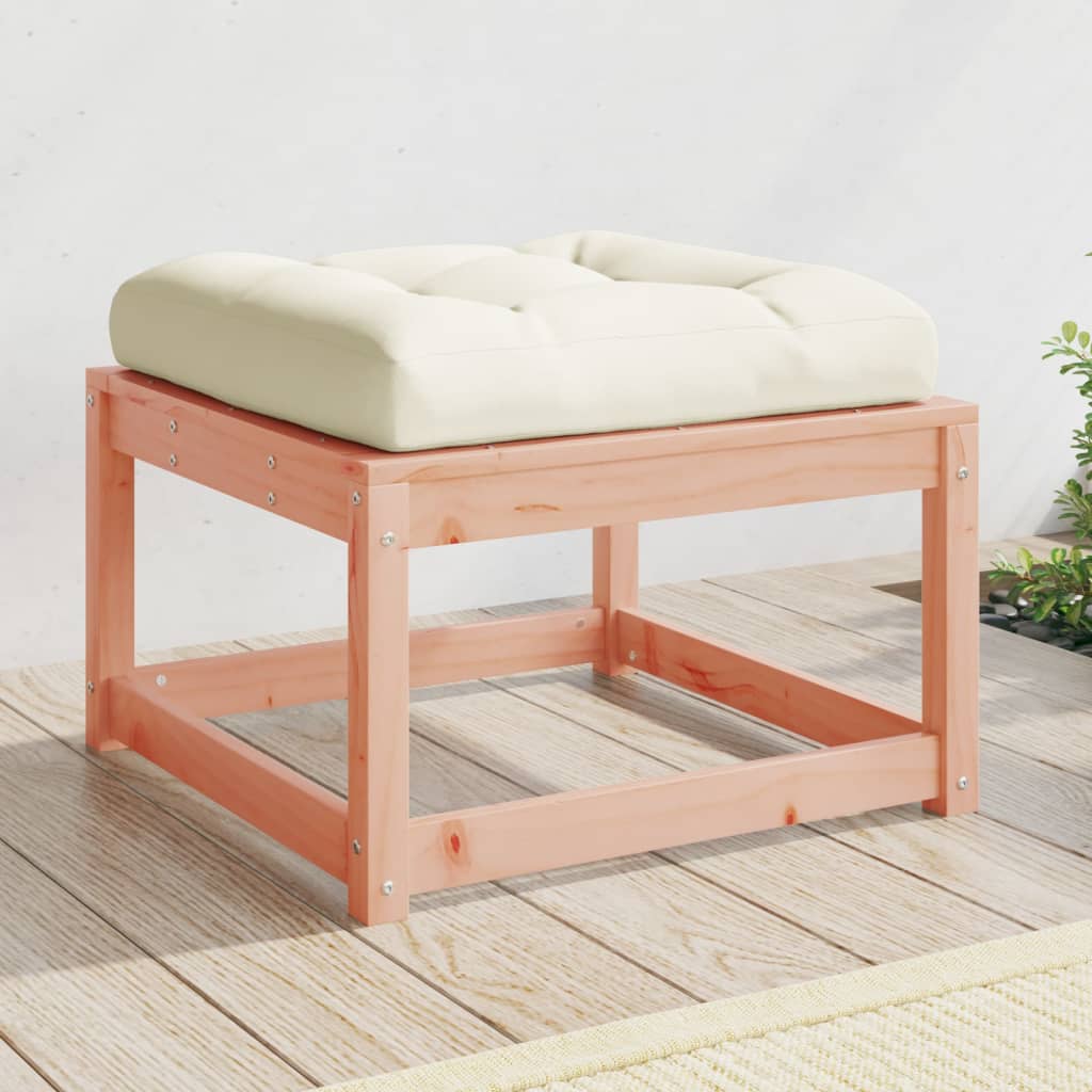 vidaXL Garden Footstool with Cushions Solid Wood Douglas