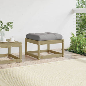 vidaXL Garden Footstool with Cushions Impregnated Wood Pine