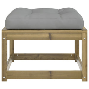 vidaXL Garden Footstool with Cushions Impregnated Wood Pine