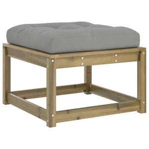 vidaXL Garden Footstool with Cushions Impregnated Wood Pine