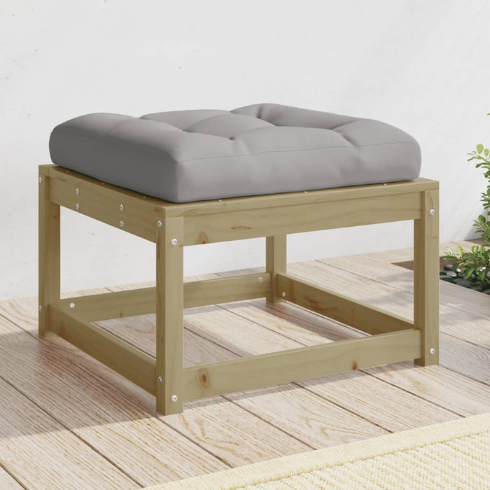 vidaXL Garden Footstool with Cushions Impregnated Wood Pine