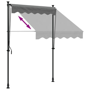 vidaXL Retractable Awning Anthracite 150x150 cm Fabric and Steel