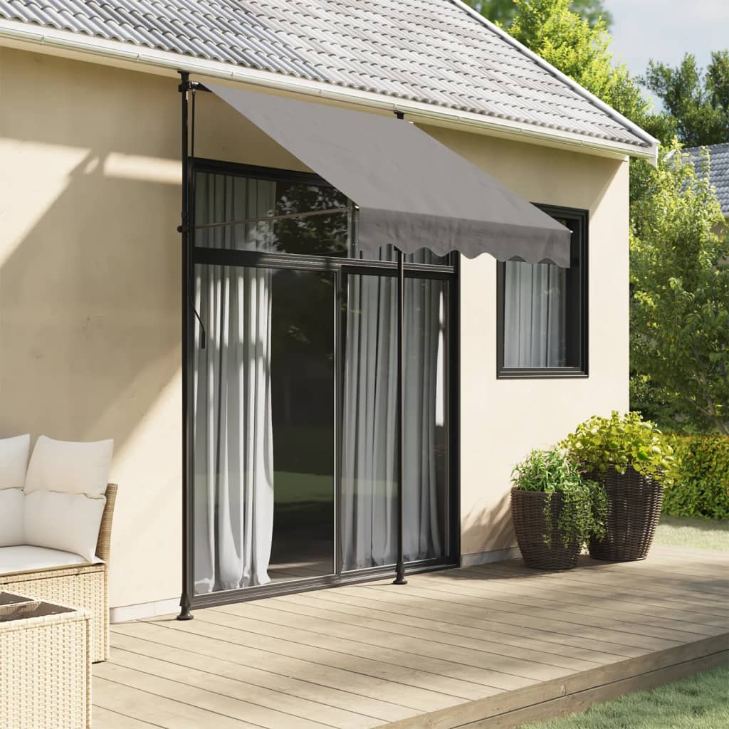 vidaXL Retractable Awning Anthracite 150x150 cm Fabric and Steel