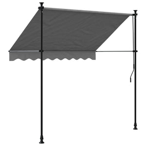 vidaXL Retractable Awning Anthracite 200x150 cm Fabric and Steel