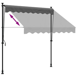 vidaXL Retractable Awning Anthracite 200x150 cm Fabric and Steel