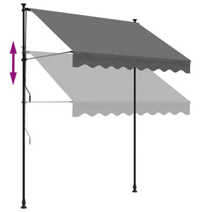 vidaXL Retractable Awning Anthracite 200x150 cm Fabric and Steel