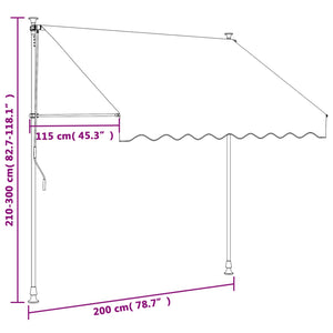 vidaXL Retractable Awning Anthracite 200x150 cm Fabric and Steel