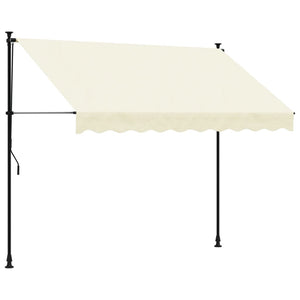 vidaXL Retractable Awning Cream 250x150 cm Fabric and Steel