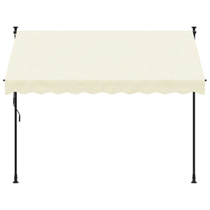 vidaXL Retractable Awning Cream 250x150 cm Fabric and Steel