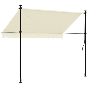 vidaXL Retractable Awning Cream 250x150 cm Fabric and Steel