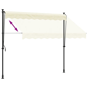 vidaXL Retractable Awning Cream 250x150 cm Fabric and Steel