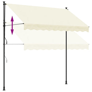 vidaXL Retractable Awning Cream 250x150 cm Fabric and Steel