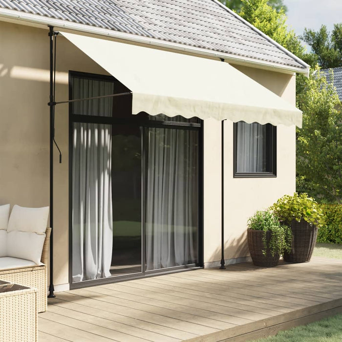 vidaXL Retractable Awning Cream 250x150 cm Fabric and Steel