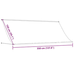 vidaXL Retractable Awning Cream 350x150 cm Fabric and Steel