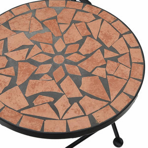 vidaXL Mosaic Bistro Set Terracotta Iron and Ceramic