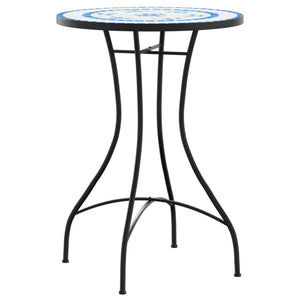 vidaXL Mosaic Bistro Set Blue and White Iron and Ceramic