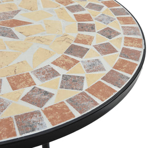 vidaXL Mosaic Bistro Set Terracotta and White Iron and Ceramic