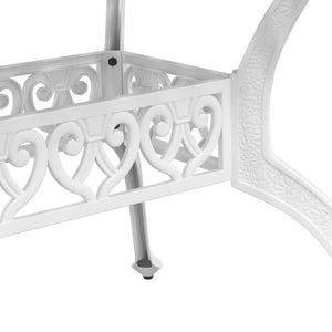 vidaXL 5 Piece Garden Dining Set White Cast Aluminium