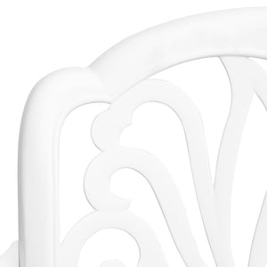 vidaXL 3 Piece Bistro Set White Cast Aluminium