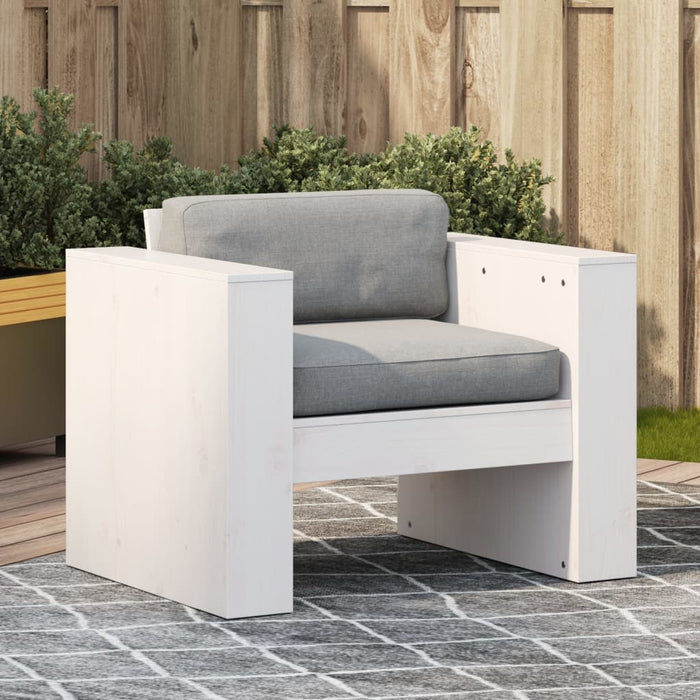 vidaXL Garden Sofa White 79x60x62 cm Solid Wood Pine