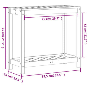 vidaXL Potting Table with Shelf 82.5x35x75 cm Solid Wood Pine