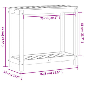 vidaXL Potting Table with Shelf 82.5x35x75 cm Impregnated Wood Pine