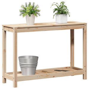 vidaXL Potting Table with Shelf 108x35x75 cm Solid Wood Pine