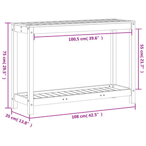 vidaXL Potting Table with Shelf 108x35x75 cm Solid Wood Douglas