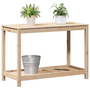 vidaXL Potting Table with Shelf 108x50x75 cm Solid Wood Pine