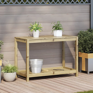 vidaXL Potting Table with Shelf 108x50x75 cm Impregnated Wood Pine