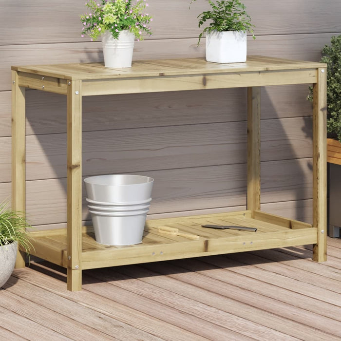 vidaXL Potting Table with Shelf 108x50x75 cm Impregnated Wood Pine